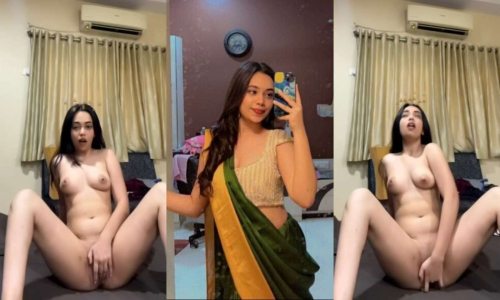 Beautiful Slim Horny Indian Girl Teasing Fingering